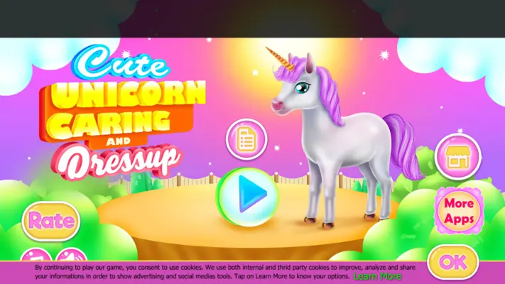 Cute Unicorn Caring and Dressup android App screenshot 0